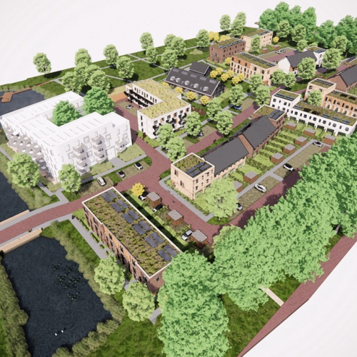Visuele weergave van de nieuwe wijk het Hof in Zevenaar